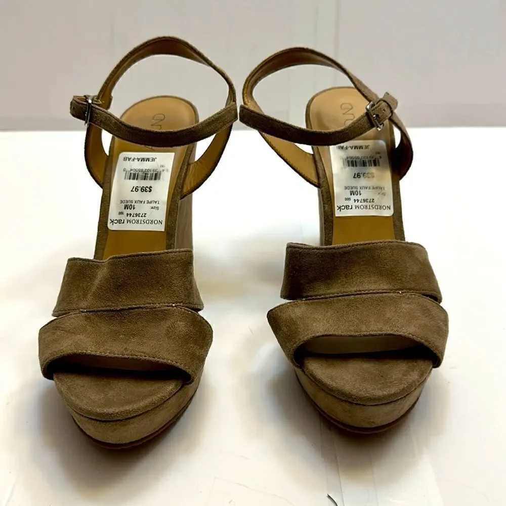 Abound Jemma women’s suede wedge ankle strap sandals size 10M